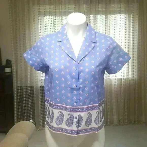 Banana Republic Border Print Boxy Shirt - Picture 2 of 14